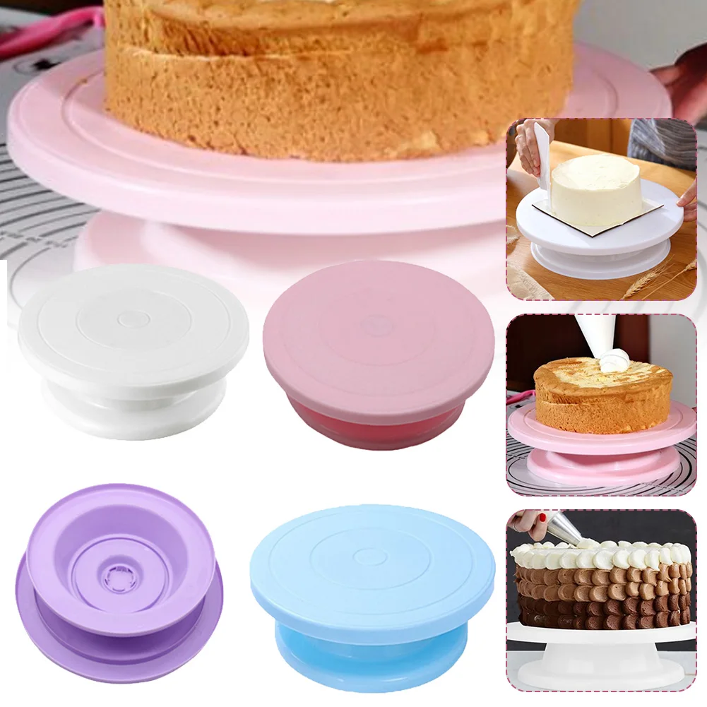 

Cake Turntable Cake Stand Decoration Accessories DIY Mold Rotating Stable Anti-skid Round Cake Table Kitchen Baking Tools SALE