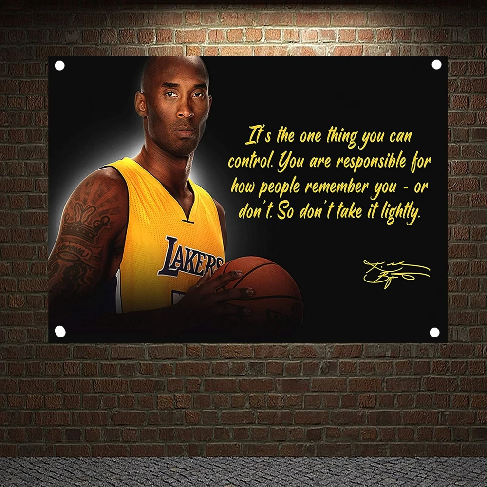 

Basketball Star Classic Inspirational Quotes Workout Banners Flags Wall Art Decor For Living Room Gym Classroom Office Bedroom
