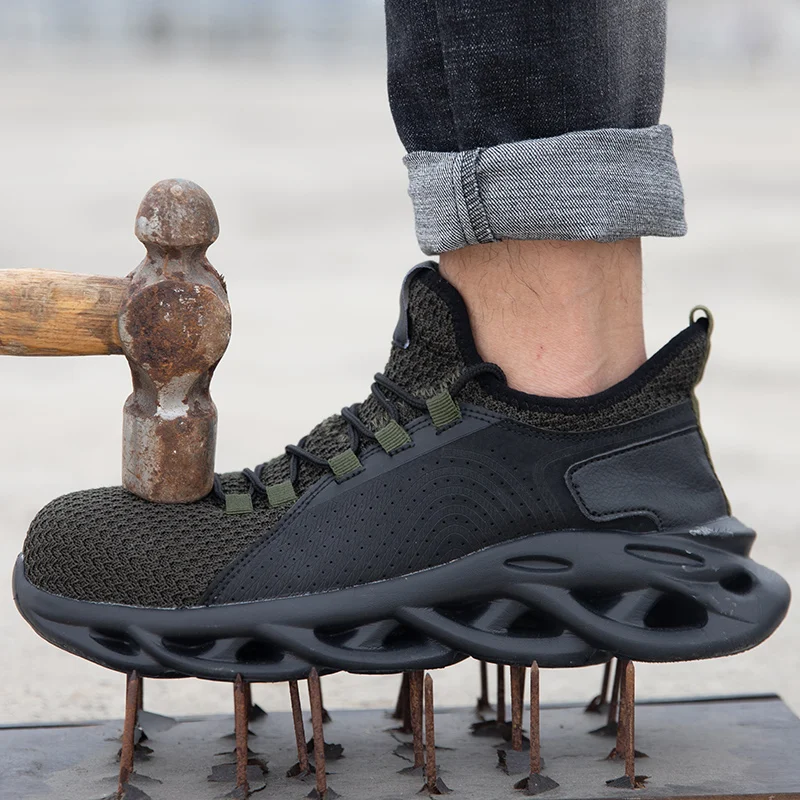 SMS Male Work Sneakers Toe Cap Work Safety Boot Comfort Men Boots Anti-puncture Safety Shoes Men Indestructible Shoes Work Boots