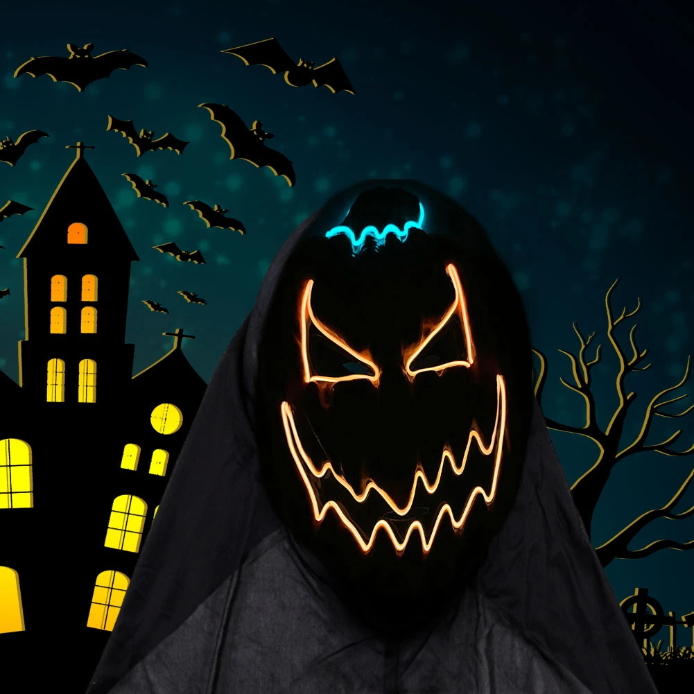 Форма Тыква на Хэллоуин светящаяся маска Мужская Женская персональная