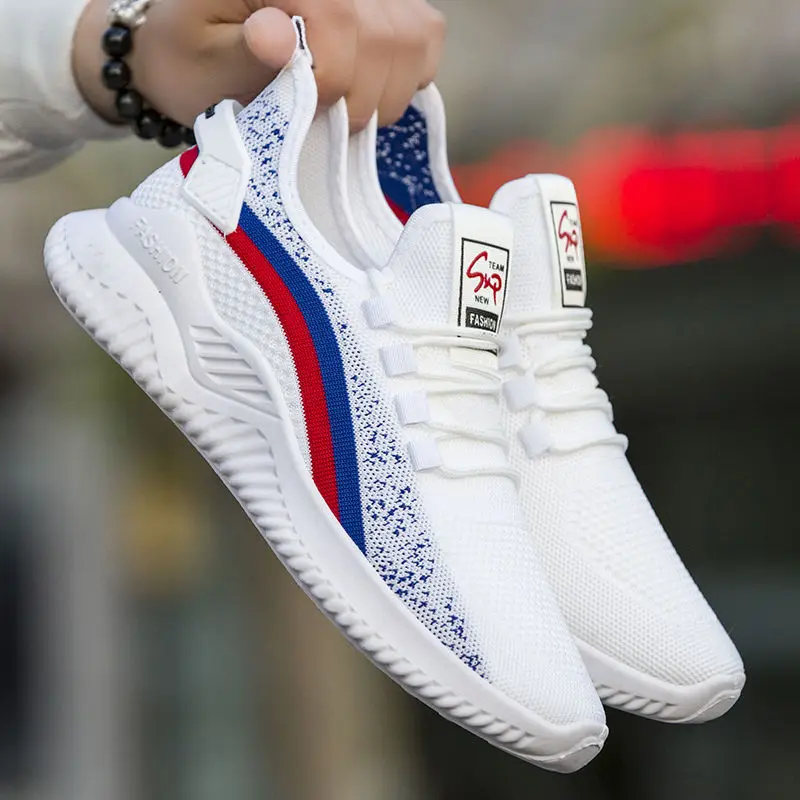 

Мужская обувь; Новинка 2021 года; Дышащие кроссовки из сетчатого материала; Мужская белая повседневная обувь; Универсальная Нескользящая про...