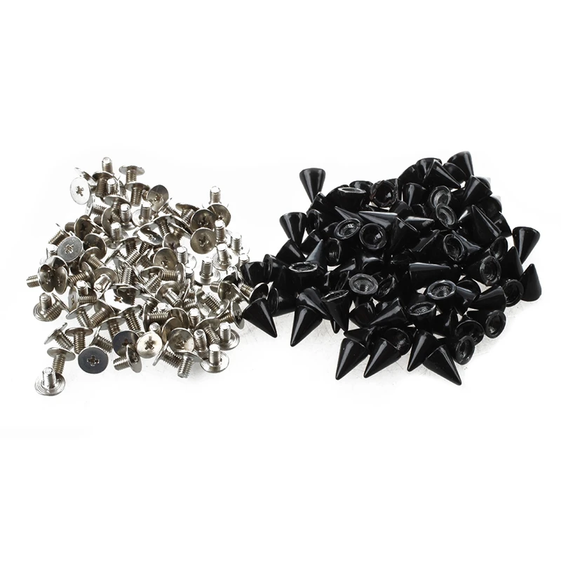 100 x Заклепки Пули шпильки шип черный деко DIY сумка ремень|Заклепки| |