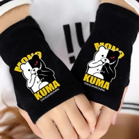 fashion anime danganronpa logo half finger glove cotton knitting fingerless mitten lovers cosplay accessories gifts warm gloves