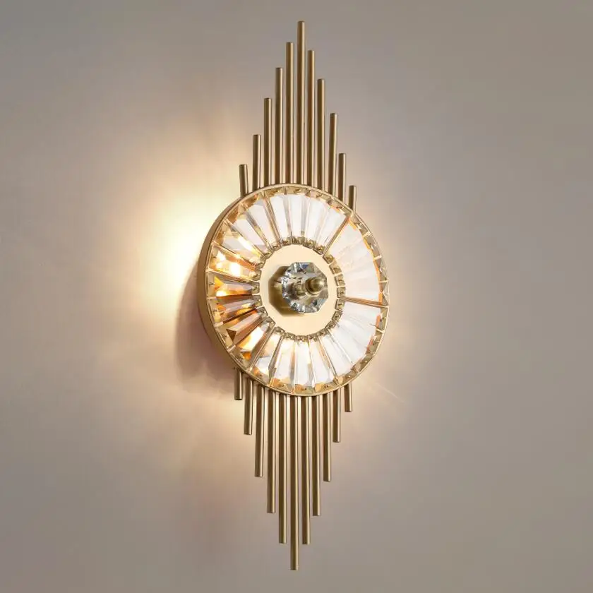 

New crystal wall lamp luxury bedroom living room bedside lamp corridor modern simple creative LED decorative lighting