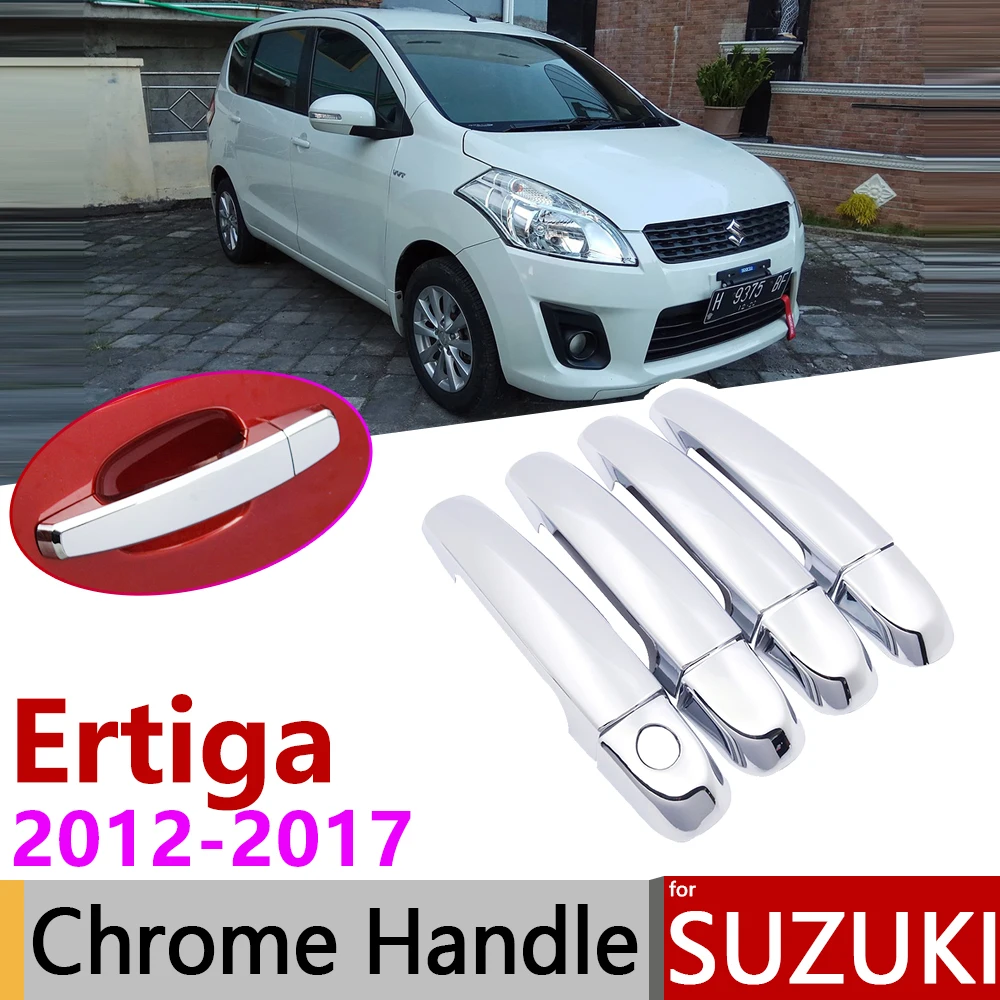 

for Suzuki Ertiga 2012~2017 Chrome Exterior Door Handle Cover Car Accessories Stickers Trim Set of 4Door 2013 2014 2015 2016