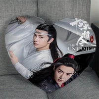 hot sale sean xiao pillow case heart shaped zipper pillow cover satin soft no fade pillow cases home textile decorative