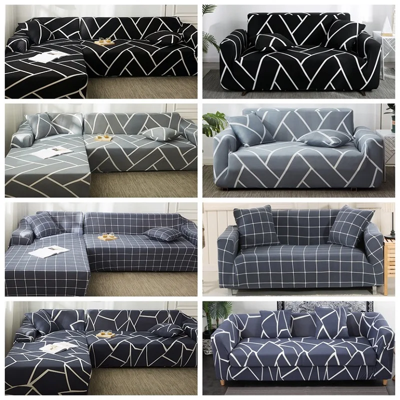 Угловой чехол для дивана эластичный секционный L образный шезлонг