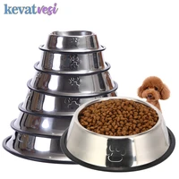 dog cat bowl stainless steel feeding bowls foot print dog water bowl for dogs cats 5 size outdoor travel durable pet supplies
