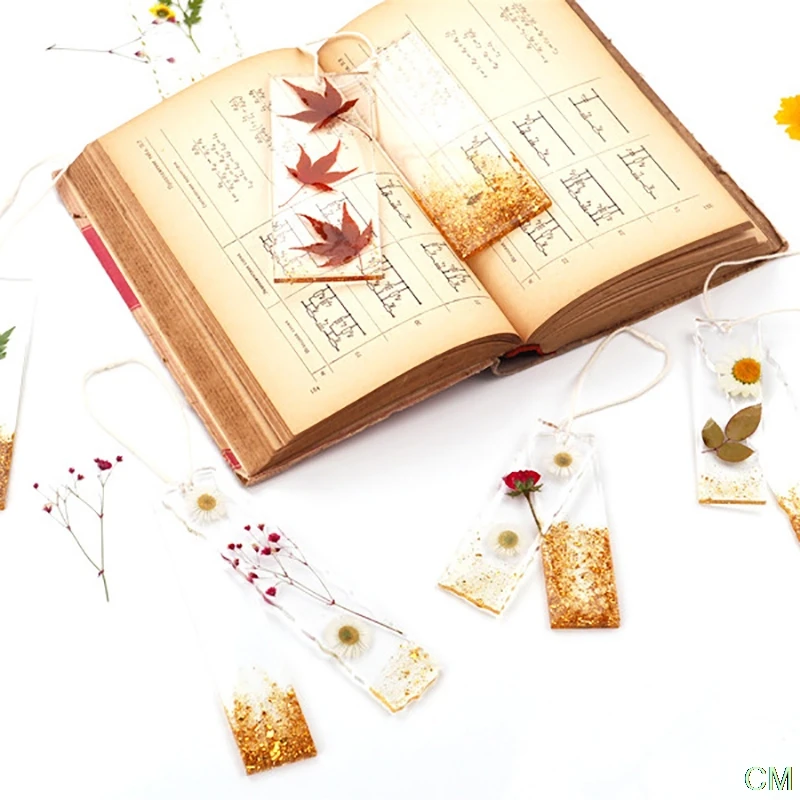 

1Pc Rectangle Crystal Drip Rubber Bookmark Silicone Bookmark Mold DIY Bookmark Mould Making Resin Jewelry