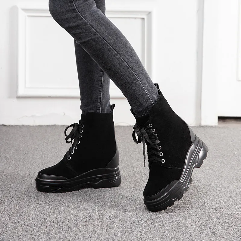 

FEDONAS Newest Short Boots Women Autumn Winter Warm Party Basic Casual Shoes Woman Round Toe Cross-Tied Platforms Ankle Boots