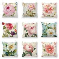 45x45cm modern cushion cover sofa decor color plants floral print pattern pillowcase throw washable peach skin pillow case decor