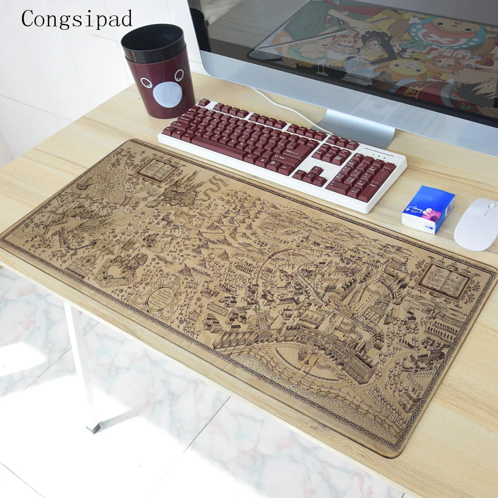 Congsipad 700*300 мм Старая Карта Коврик для мыши игровой коврик большой мультяшный