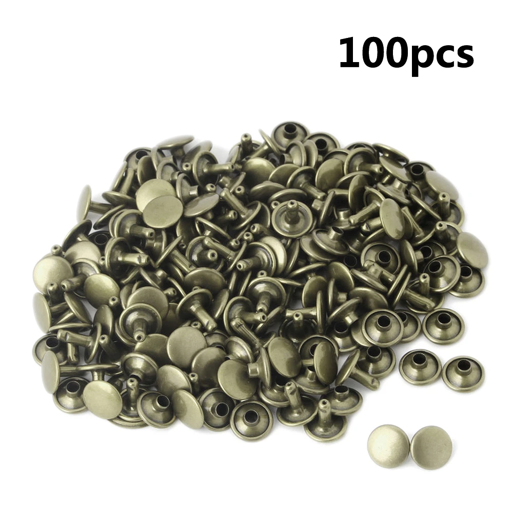 Кожаные изделия 100 шт. двойная крышка трубчатые заклепки для быстрого шитья