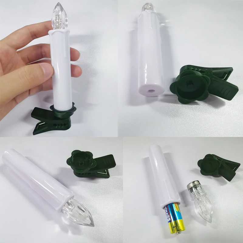 Светодиодные электрические беспламенные цветные свечи с таймером на батарейках