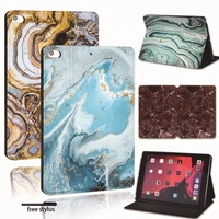for apple ipad 9 10 2 2021 9th generation a2603 a2604 pu leather smart tablet stand folio cover various marble flip case