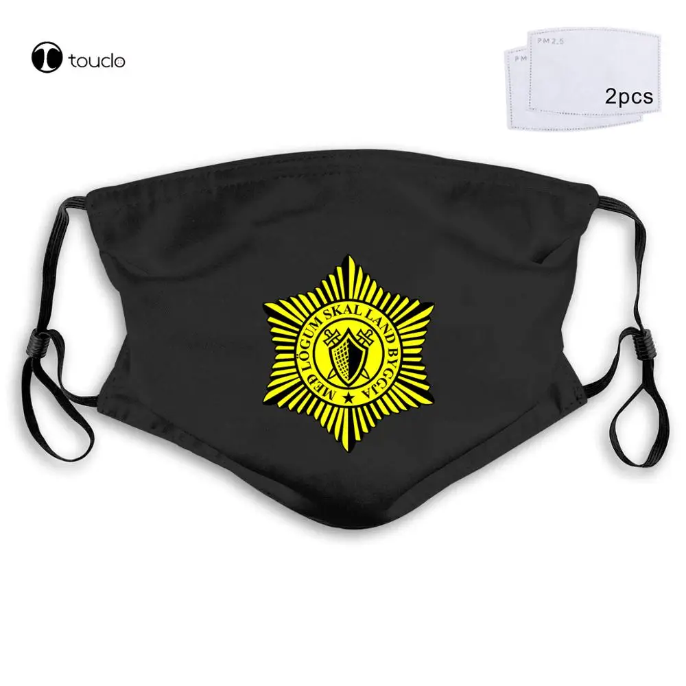 

Logrelan Iceland Police Face Mask Filter Pocket Cloth Reusable Washable