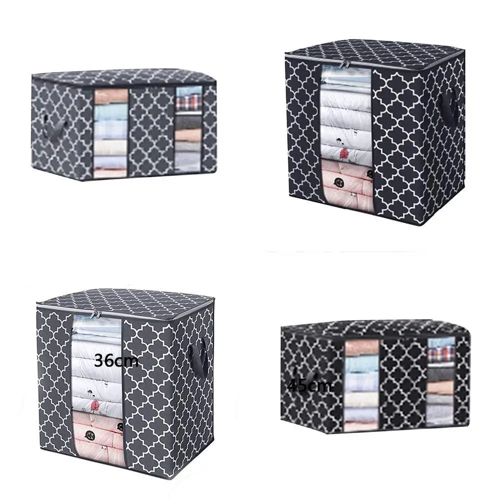 

Non Woven Fabric Quilt Blankets Storage Bag Large Capacity Dirty Clothes Collecting Bags With Clear Window Clothing Organizer