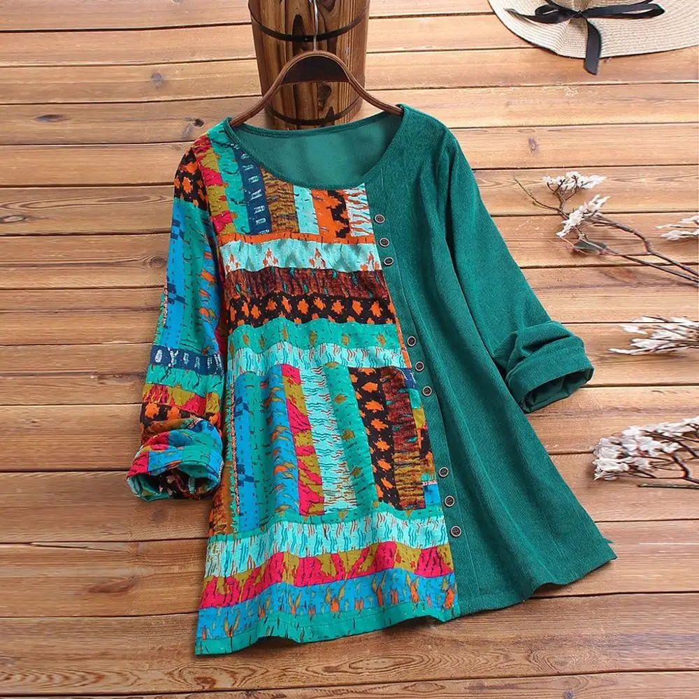 M-5XL повседневная женская Свободная блузка топ из хлопка и льна винтажная