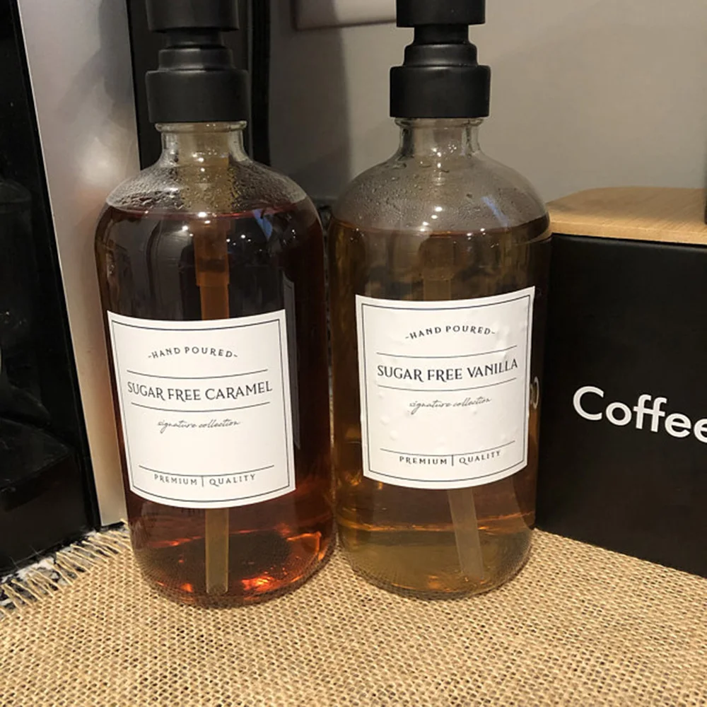 Пользовательские Кофе сироп водонепроницаемый ярлык кофе вкус этикетки бар 8