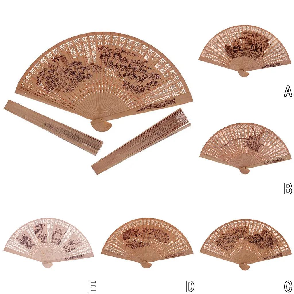 

Chinese Style Dance Wedding Party Bamboo Hollow Folding Hand Held Flower Fan para boda eventail a main waaiers hand