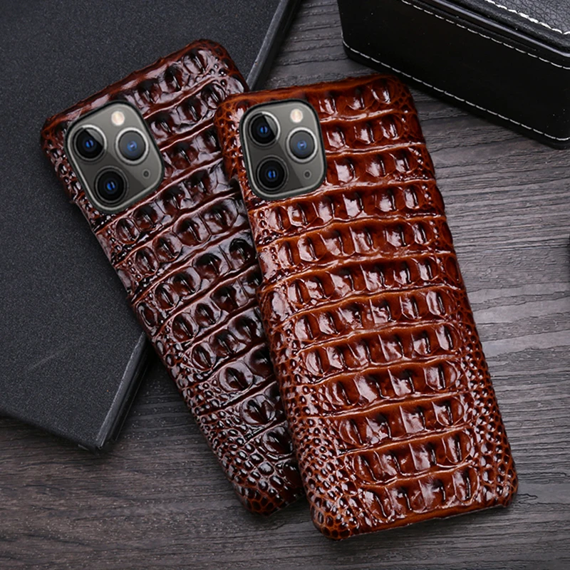 

Genuine Leather Phone Case For iPhone 11 Pro Case Crocodile Back Texture For Apple X XS Max XR 6 6S 7 8 Plus 9 Cover Funda Capa