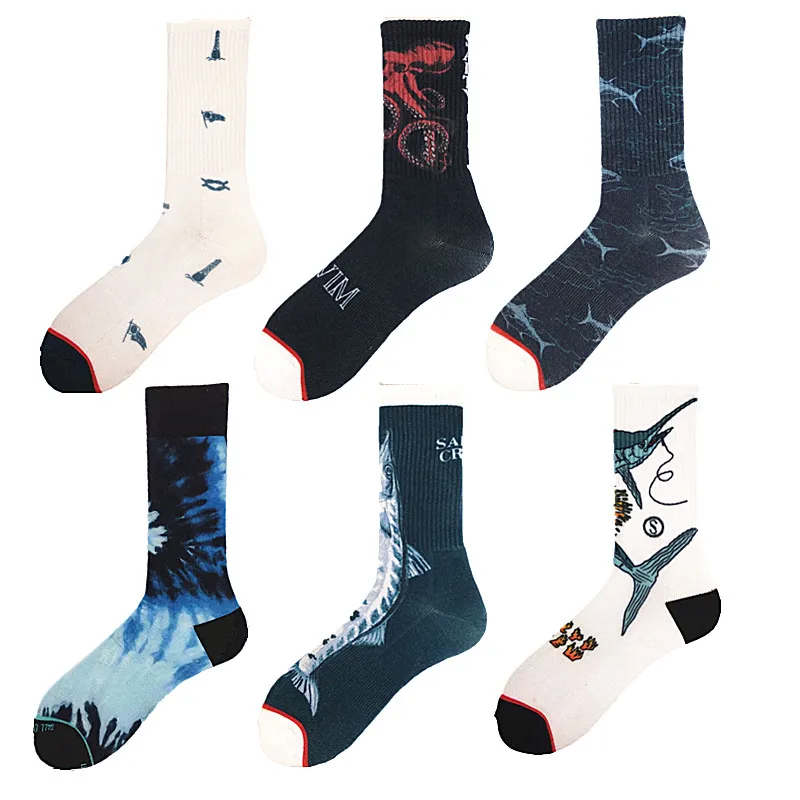 Мужские носки изображение парусника уличный принт окрашивание скейтборд |