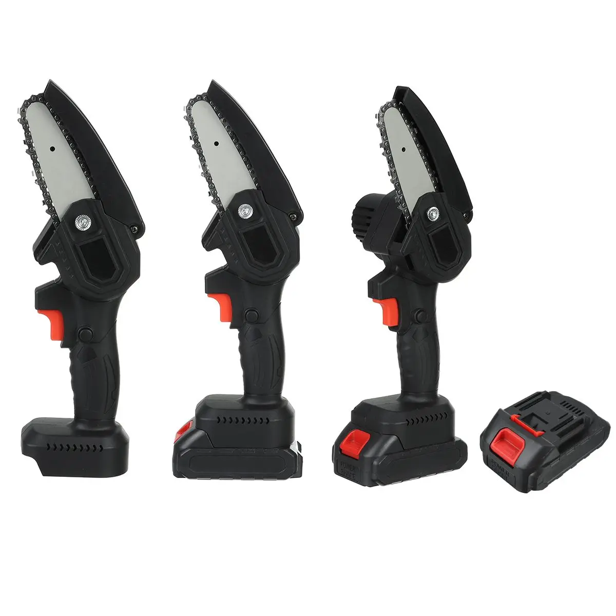 

800W 4 Inch 88V Mini Electric Saw Chainsaw With 2Pcs Battery For Fruit Tree Woodworking Pruning Chain Saw One-handed Garden Tool