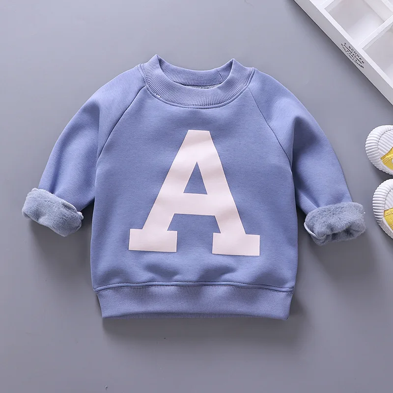 

Children's Sweatershirts Fleece Warm Girls Shirts Cotton Boys Tops Spring Winter Kids Clothing Toodler Sweaters Cartoon Printed