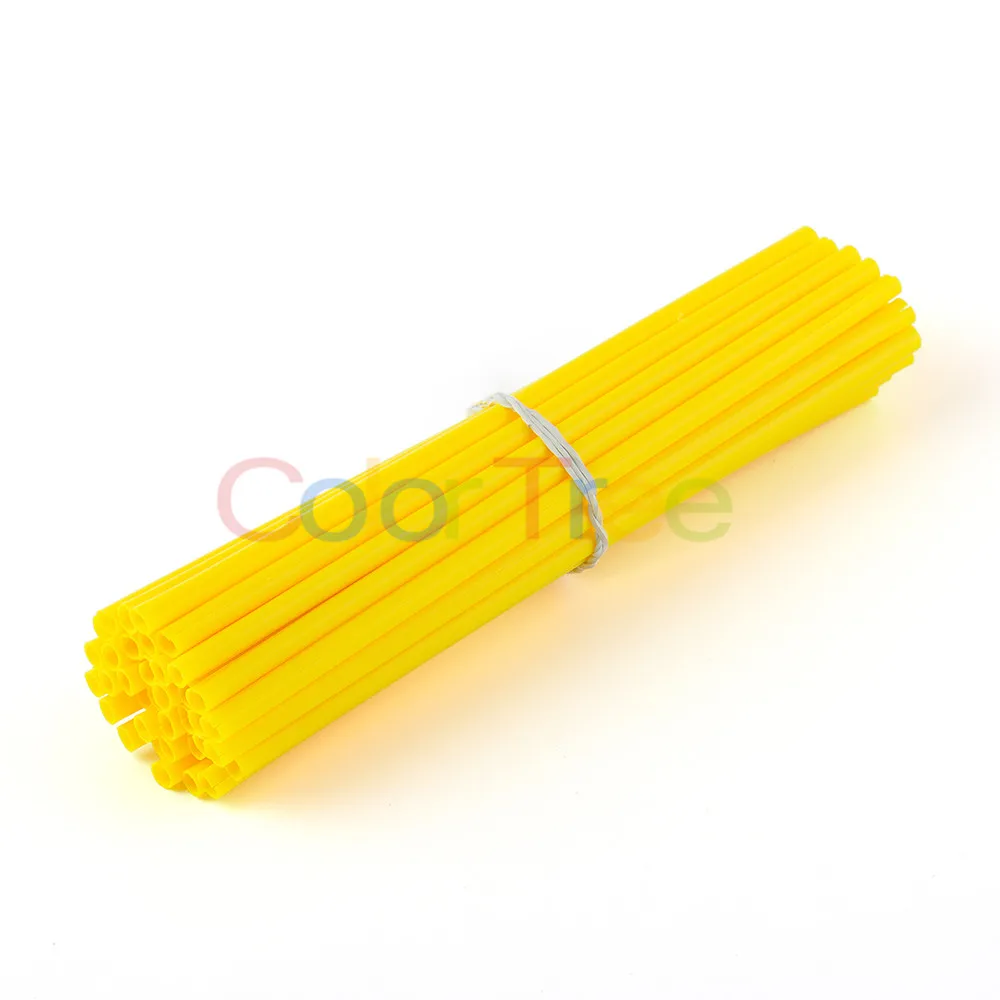 Yellow 36 шт./упак. велосипед дорожный велосипед Защита комплект для обертывания колеса протектор спиц Красочные мотокросса диски накладки колеса протектор - Цвет: Yellow
