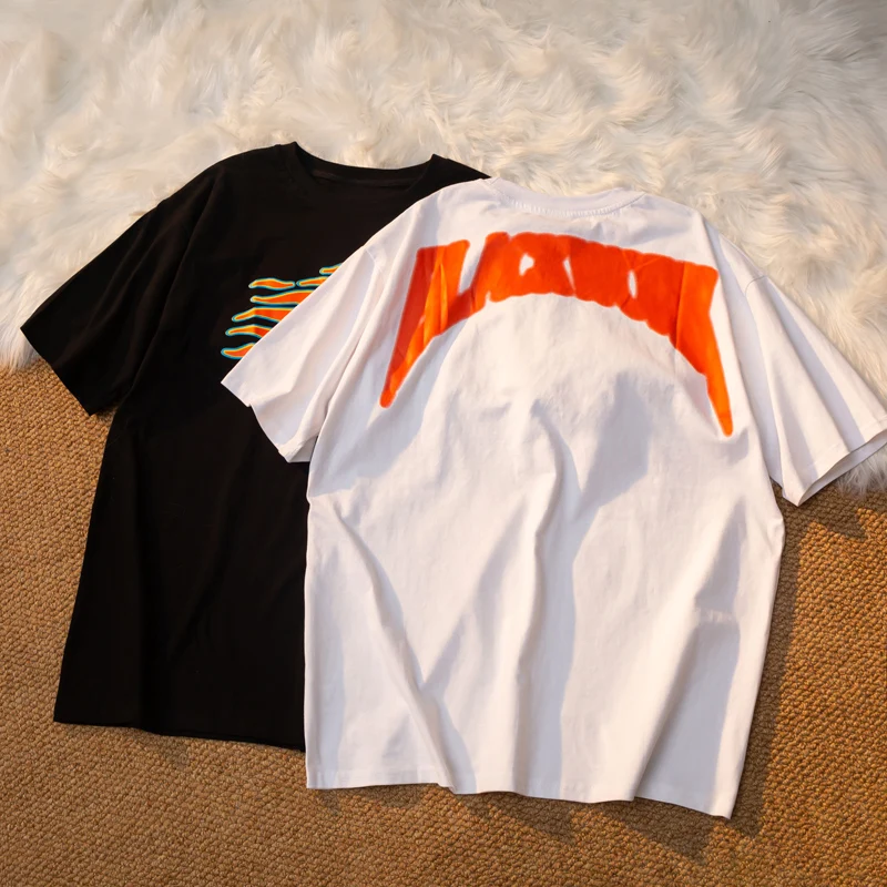 Летняя рубашка с изображением пламени футболка для мужчин и женщин