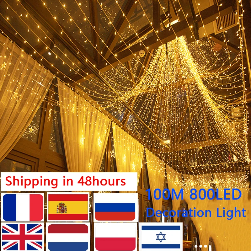 fairy lights 10m 100m led string garland christmas light waterproof for tree home garden wedding party outdoor indoor decoration free global shipping
