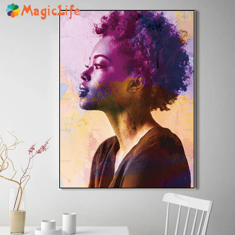 Привлекательная женщина фигурка рисунок на стене холст рисование абстрактная