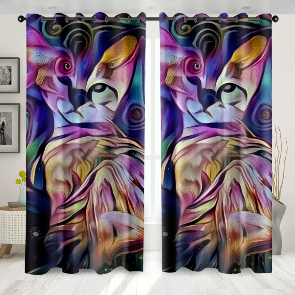 Декоративные затемняющие шторы для гостиной и спальни SOFTBATF с изображением