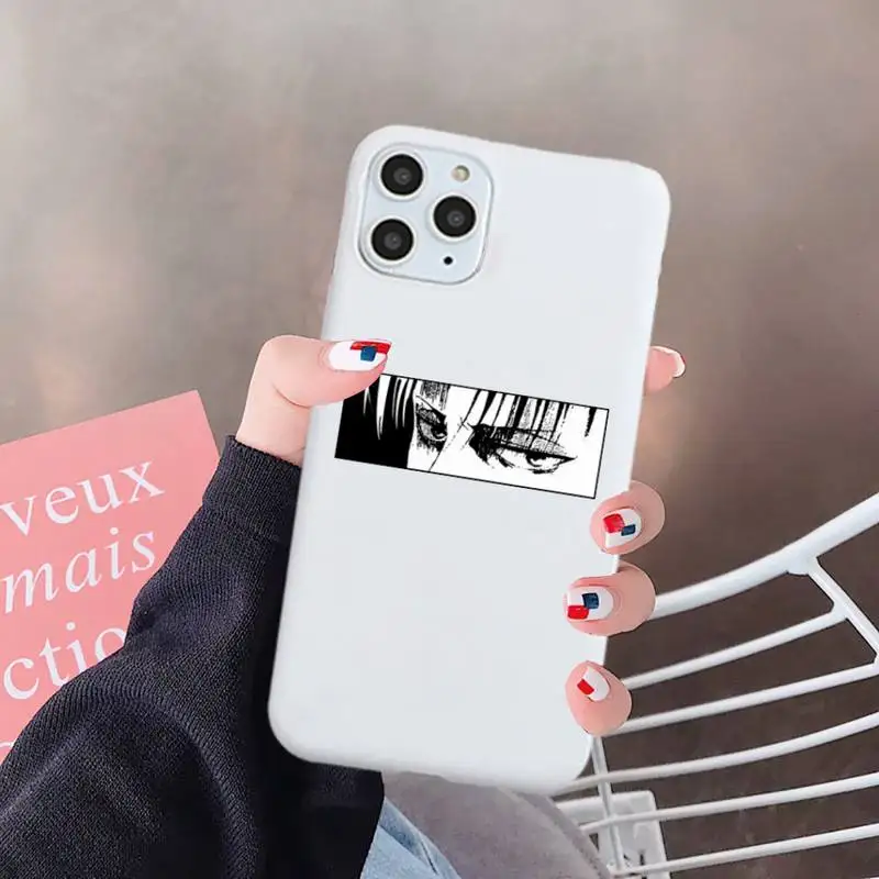

Attack on titan anime Phone Case White Candy Color for iPhone 6 7 8 11 12 s mini pro X XS XR MAX Plus