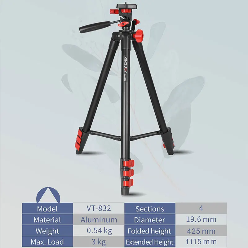 Легкий штатив KINGJOY для камеры портативный Настольный Трипод телефона