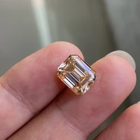 meisidian 10x14mm 8 carat emerald cut champagne color moissanite diamond stone