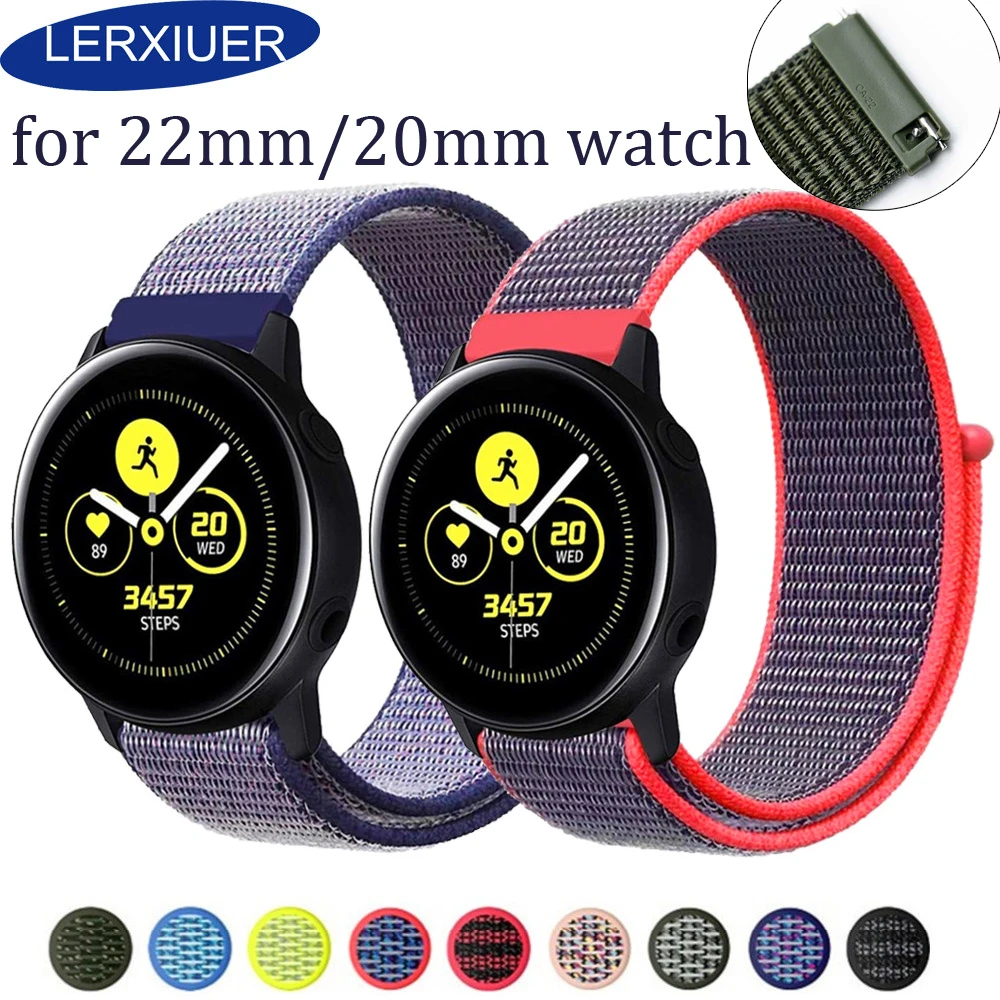 Ремешок для gear s3 Frontier samsung Galaxy watch 46 мм active 2 huawei watch gt 2 amazfit bip nato ремешок 22 мм ремешок для часов браслет