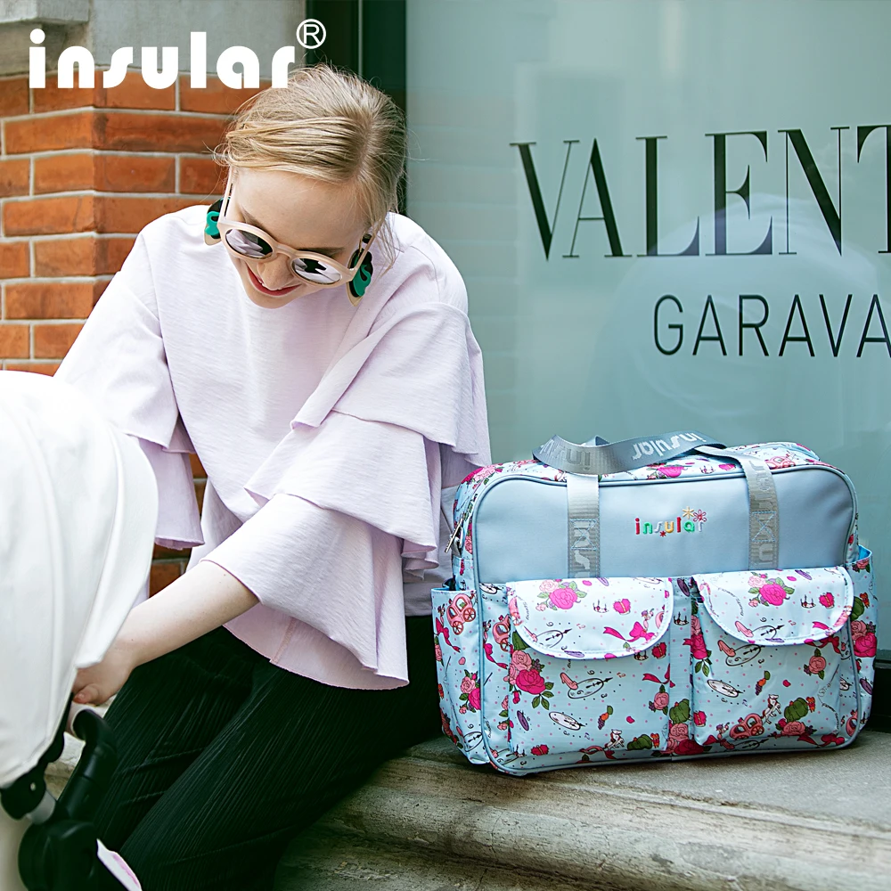 Милая разноцветная сумка для детских подгузников модная вместительная мам на