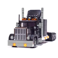 moc 65389 american semi truck head heavy transport vehicle diy interesting building blocks bricks toys for kids gifts