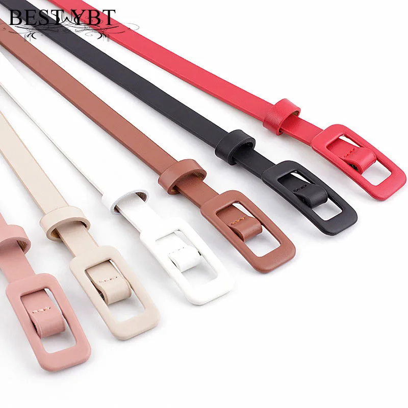 

Best YBT Women Imitation Leather Belt Alloy Pin Buckle Belt New Solid Color Light Small Fashion Free Needle Decorative Thin Belt