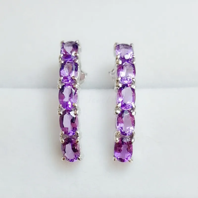 Серьги гвоздики из аметиста натурального серебра 925 пробы 0 2ct * 10 шт.