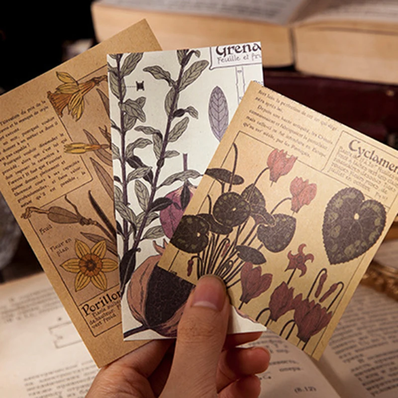 

60pcs Vintage Butterfly Flower Plant Craft Paper Stickers Junk Journal Ephemera Scrapbook Material Collage Aesthetic Sticker