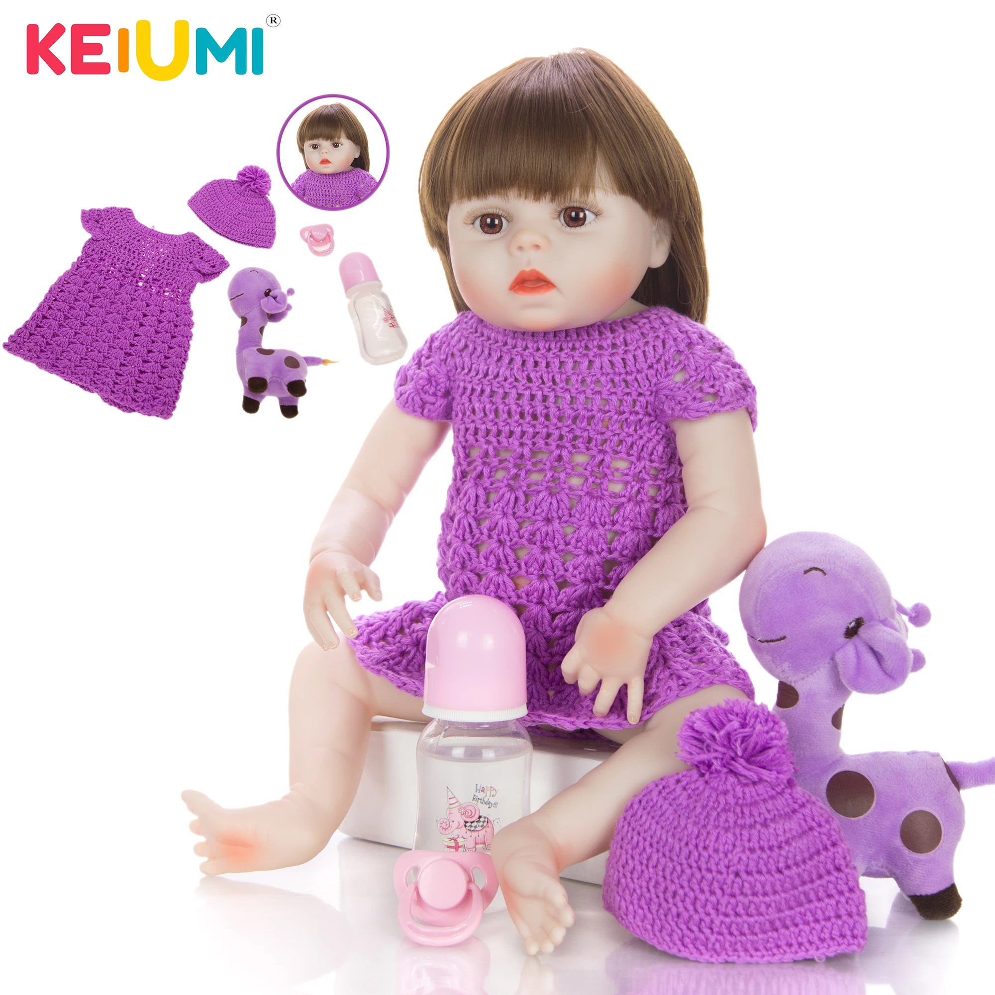 KEIUMI новый водонепроницаемый дизайн 19 дюймов кукла новорожденная девочка