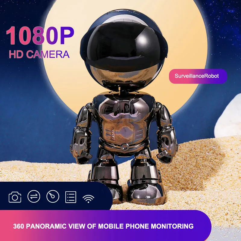 

2MP 1080P IP Camera Wireless Home Security Robot Camera Two-way Audio Surveillance Invisible Lens Wifi Night Vision CCTV Camera
