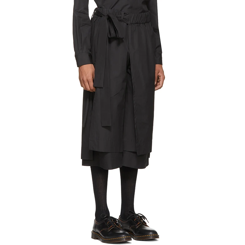 Новинка весна-лето мужские Многослойные разборные брюки и шорты черная супер