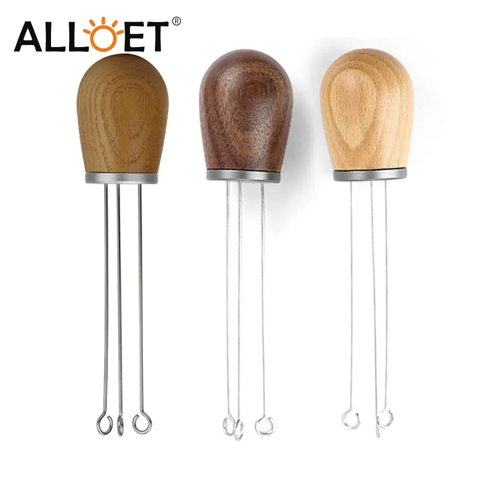 

Coffee Tamper Distributor Leveler Tool Needle Type Solid Wood Handle Needle Coffee Tamper Powder Distributor Coffeeware