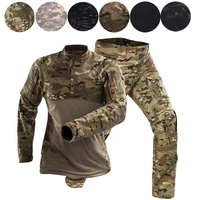 military tactical uniform us army combat shirt cargo pants airsoft camouflage hunting clothing with elbow knee pads