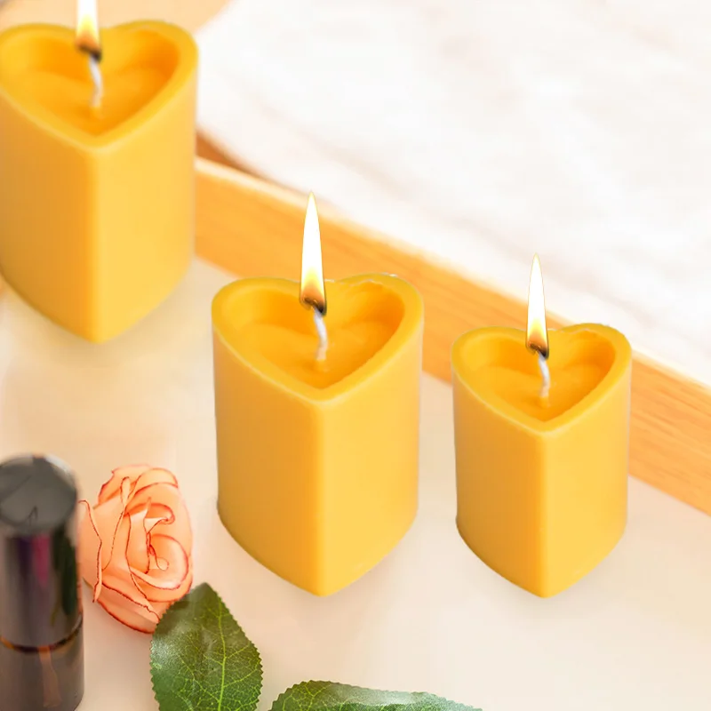 

3D Love Heart Shape Acrylic Candle Mould DIY Wax Soap Mold Making Supplies Aromatherapy Plaster Candle Handmade Cube Soap Molds