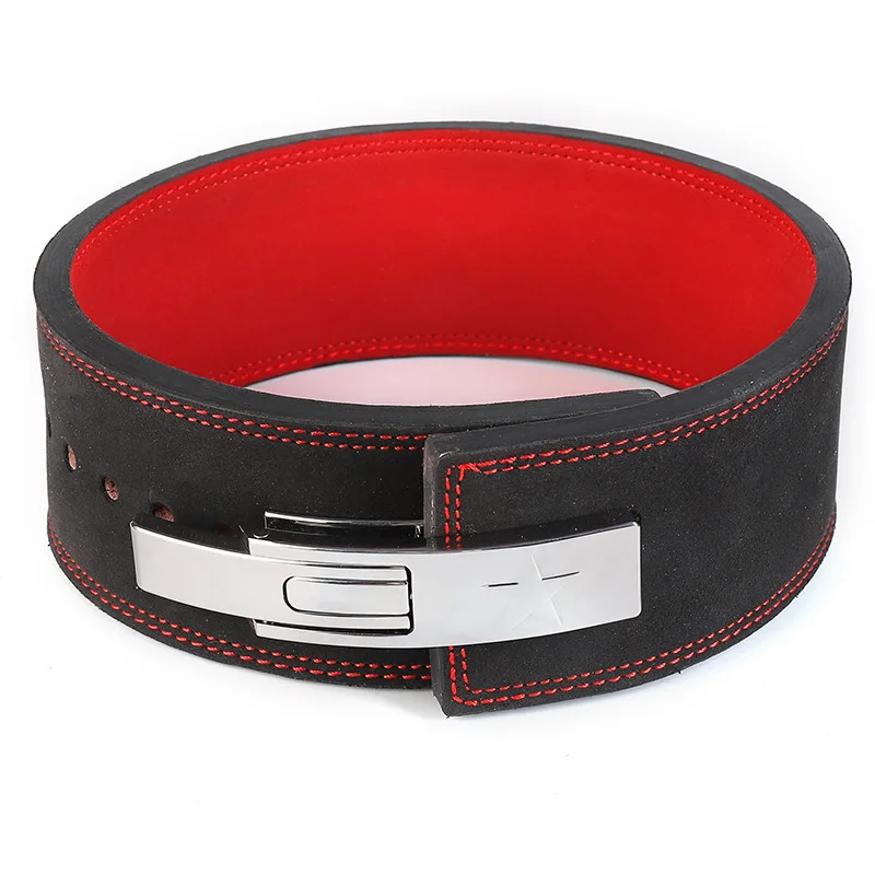 Профессиональный кожаный рычажный ремень для тяжелой атлетики с пряжкой IPF