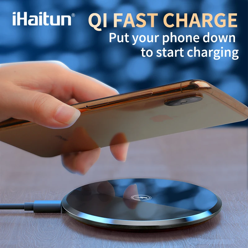IHaitun роскошное Qi Беспроводное зарядное устройство для быстрой зарядки iPhone 11 Pro